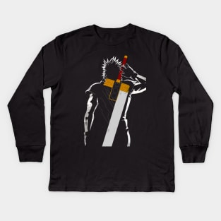 Zack Buster Black Kids Long Sleeve T-Shirt